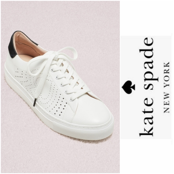 kate spade Shoes - Kate Spade Perforated White Leather Sneakers